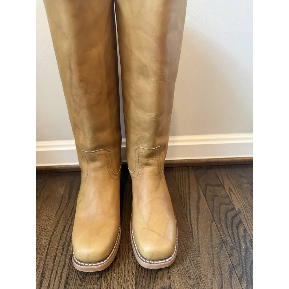 Frye Campus Banana Leather Tall Boots Women's Sz 9.5 $495 - Picture 3 of 16